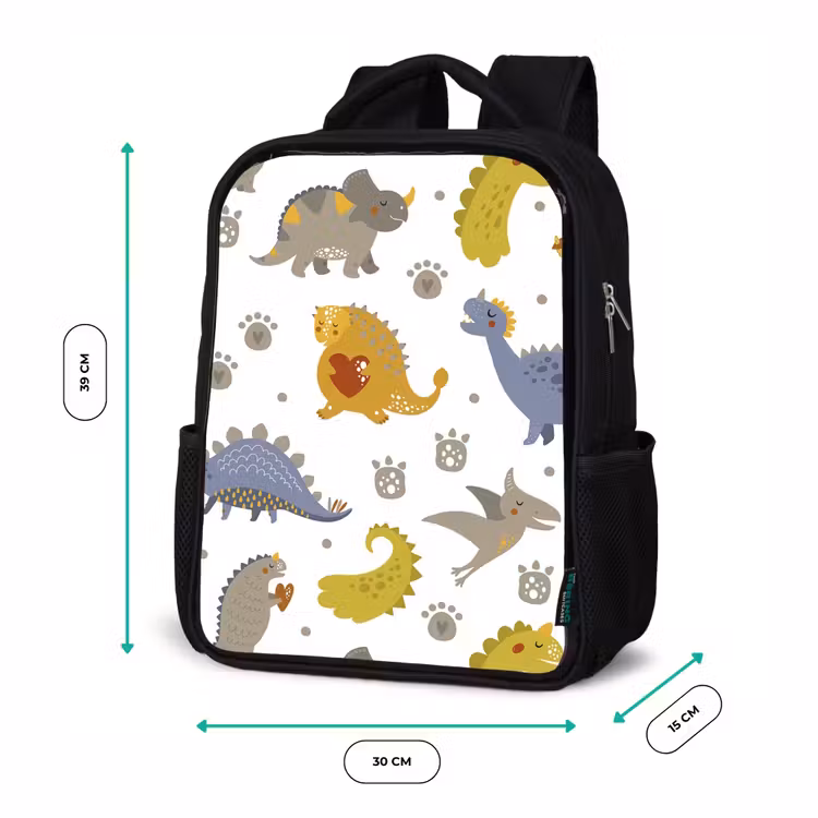 Kinderrucksack - Schwarz - Dinosaurier - Kinder - Design - Jungen - Mädchen — 6