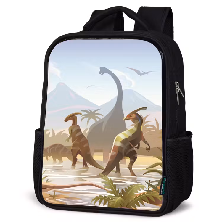 Kinderrucksack - Schwarz - Dinosaurier - Landschaft - Tropisch - Kinder - Jungen — 4