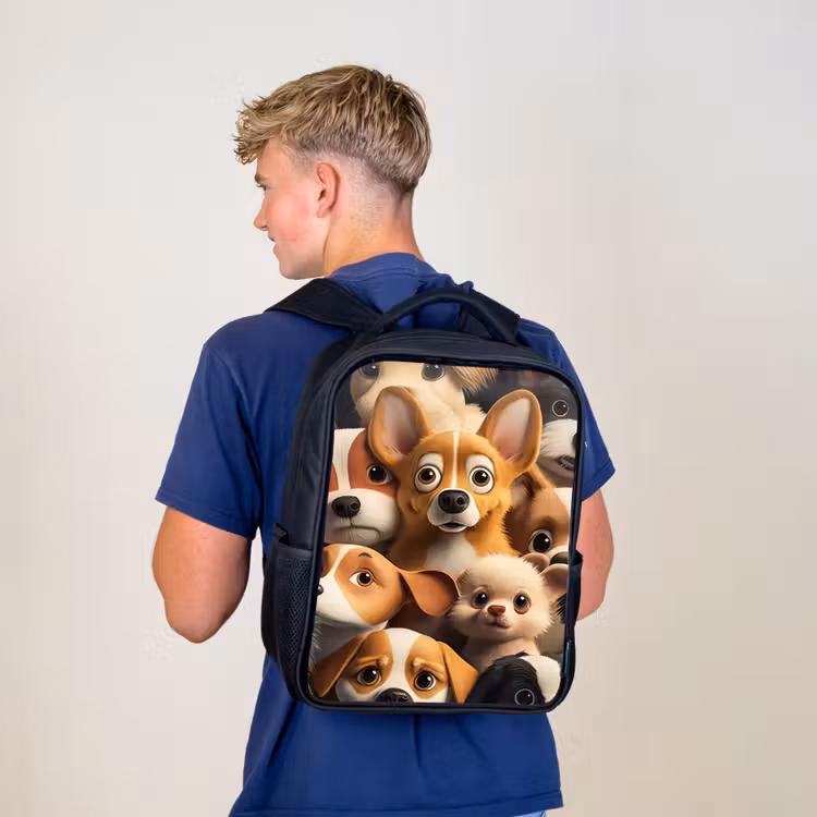 Kinderrucksack - Schwarz - Glückliche Hunde — 3
