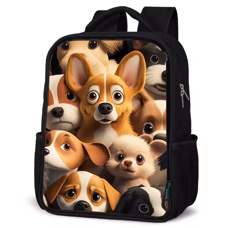 Kinderrucksack - Schwarz - Glückliche Hunde — 4