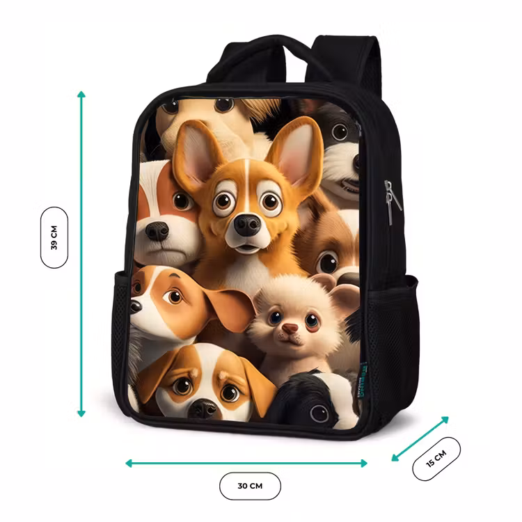 Kinderrucksack - Schwarz - Glückliche Hunde — 6