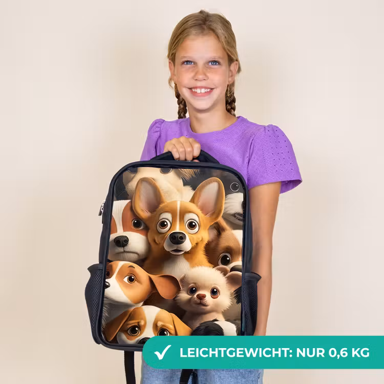 Kinderrucksack - Schwarz - Glückliche Hunde — 7
