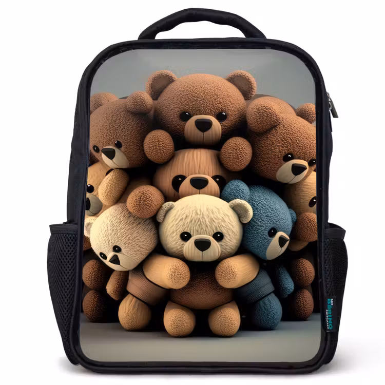 Kinderrucksack - Schwarz - Knuddelige Bären — 1