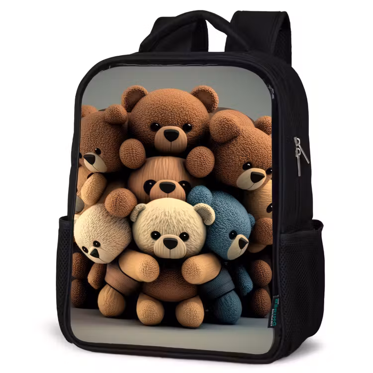 Kinderrucksack - Schwarz - Knuddelige Bären — 4