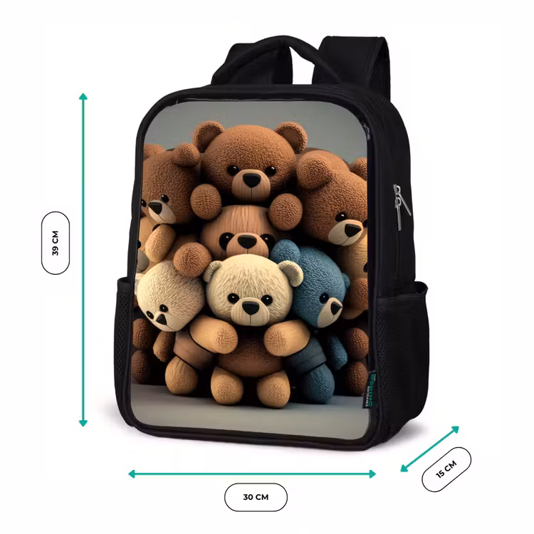 Kinderrucksack - Schwarz - Knuddelige Bären — 6