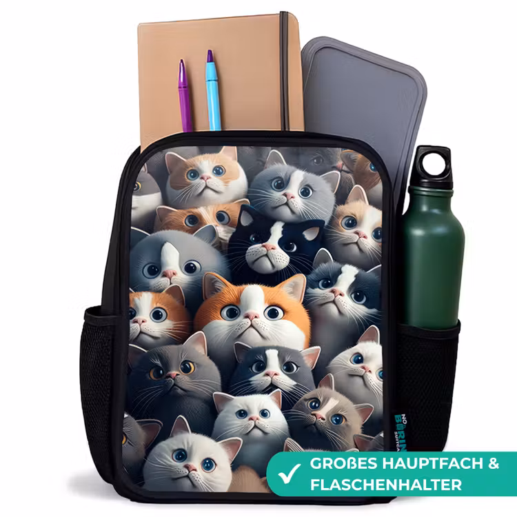Kinderrucksack - Schwarz - Knuddelige Schnauzen — 8