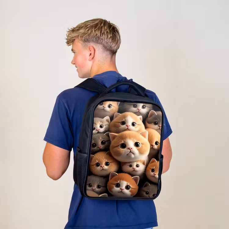 Kinderrucksack - Schwarz - Kuschelige Katzen — 3