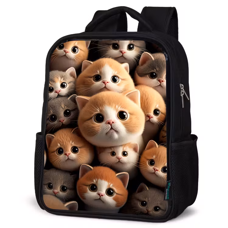 Kinderrucksack - Schwarz - Kuschelige Katzen — 4