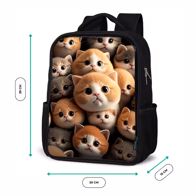 Kinderrucksack - Schwarz - Kuschelige Katzen — 6