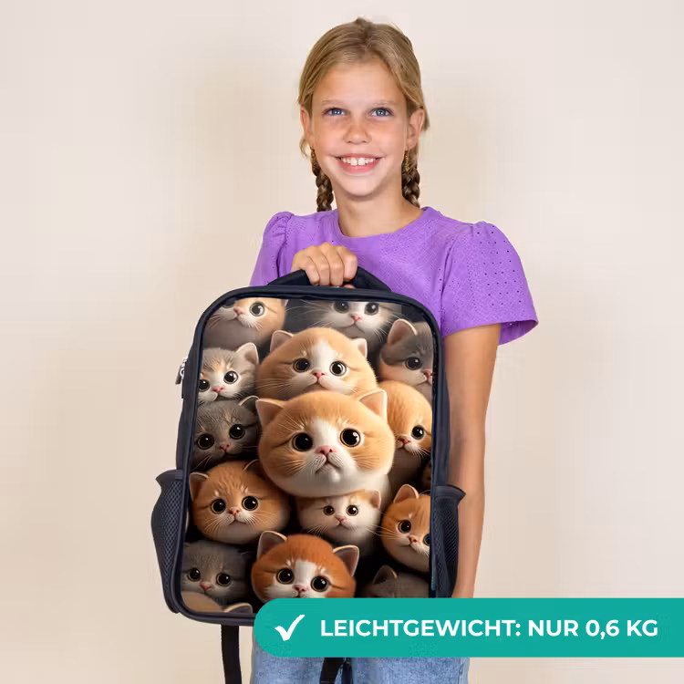 Kinderrucksack - Schwarz - Kuschelige Katzen — 7