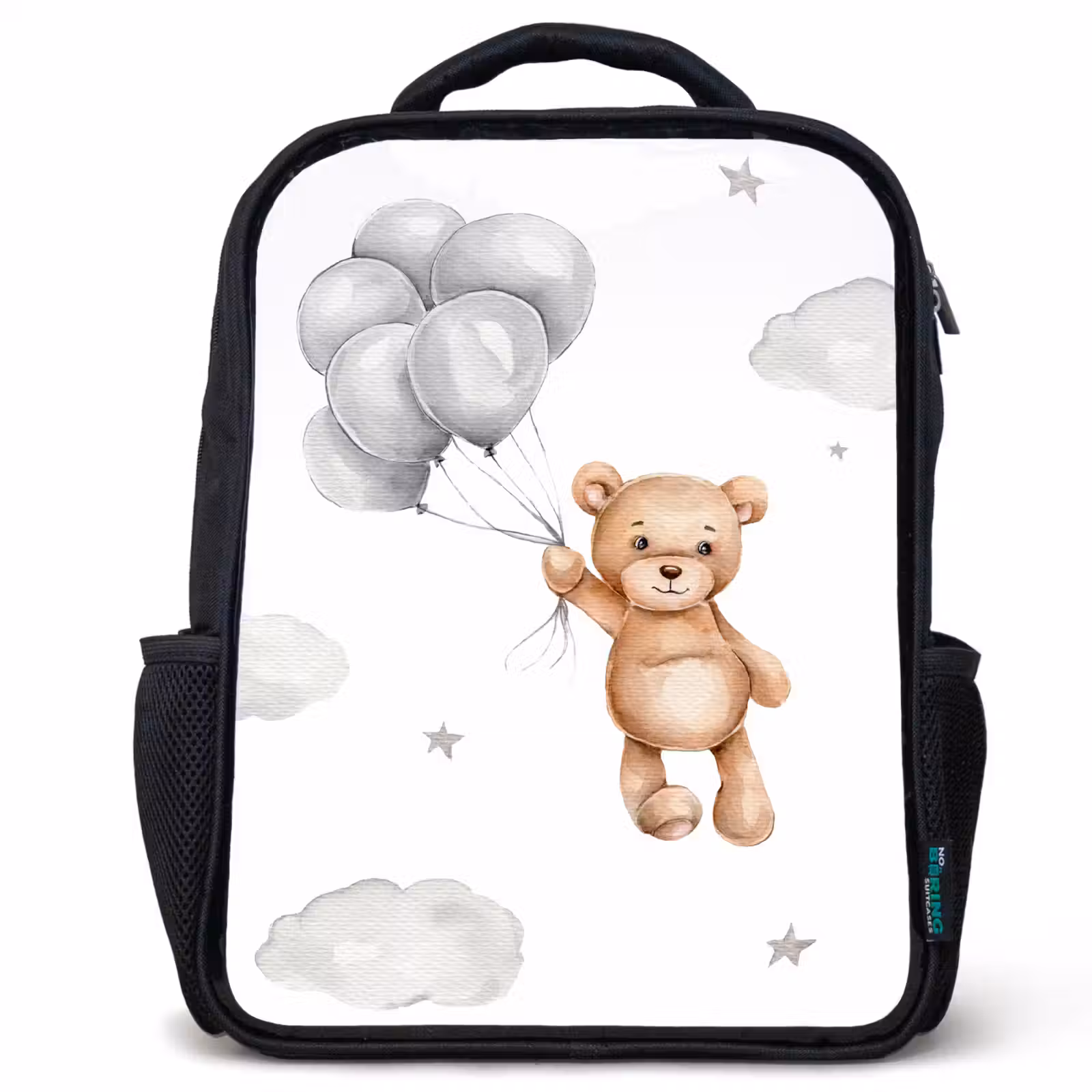 Kinderrucksack - Schwarz - Bär - Luftballon - Sterne - Kinder — 1