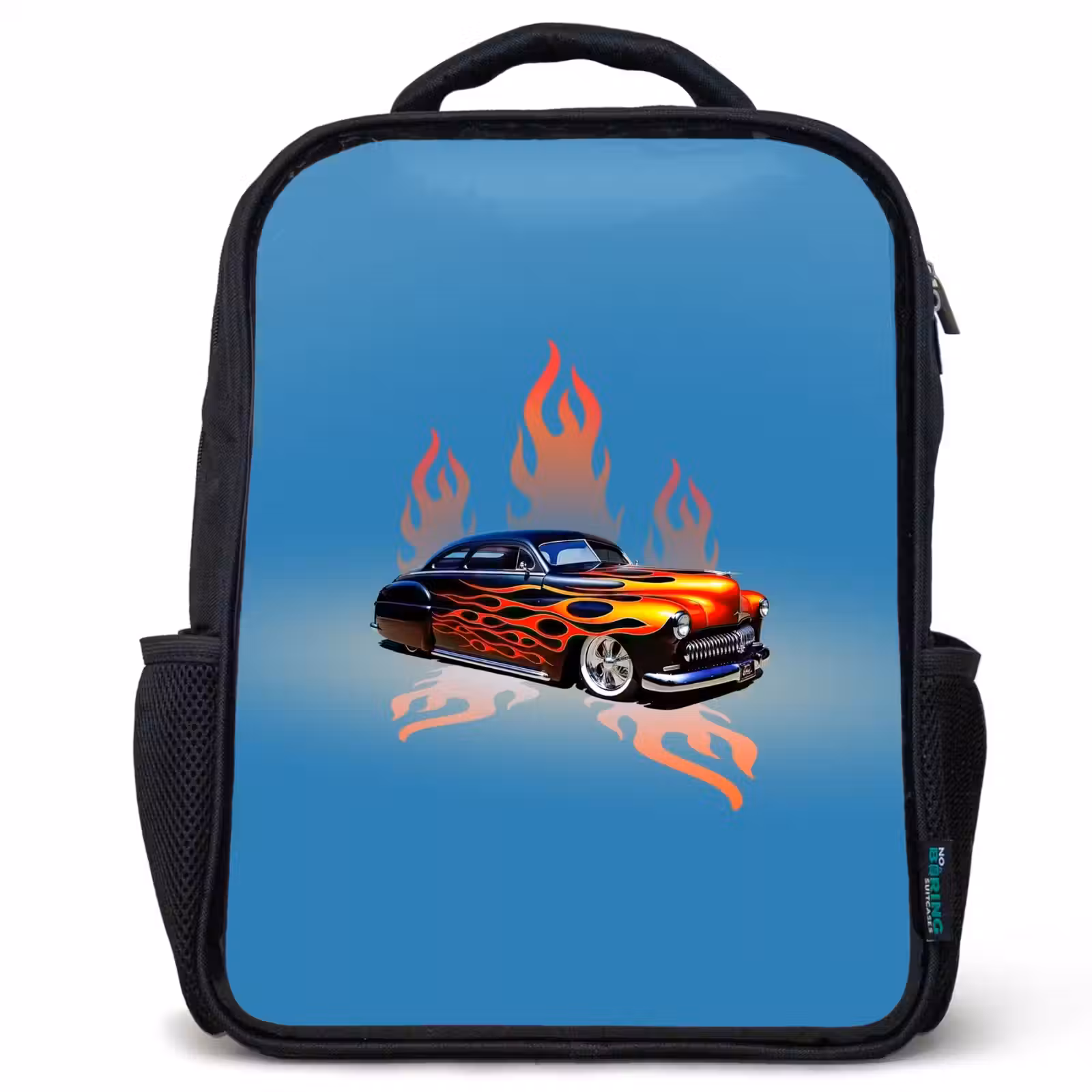 Kinderrucksack - Schwarz - Hotrod-Flammen — 1