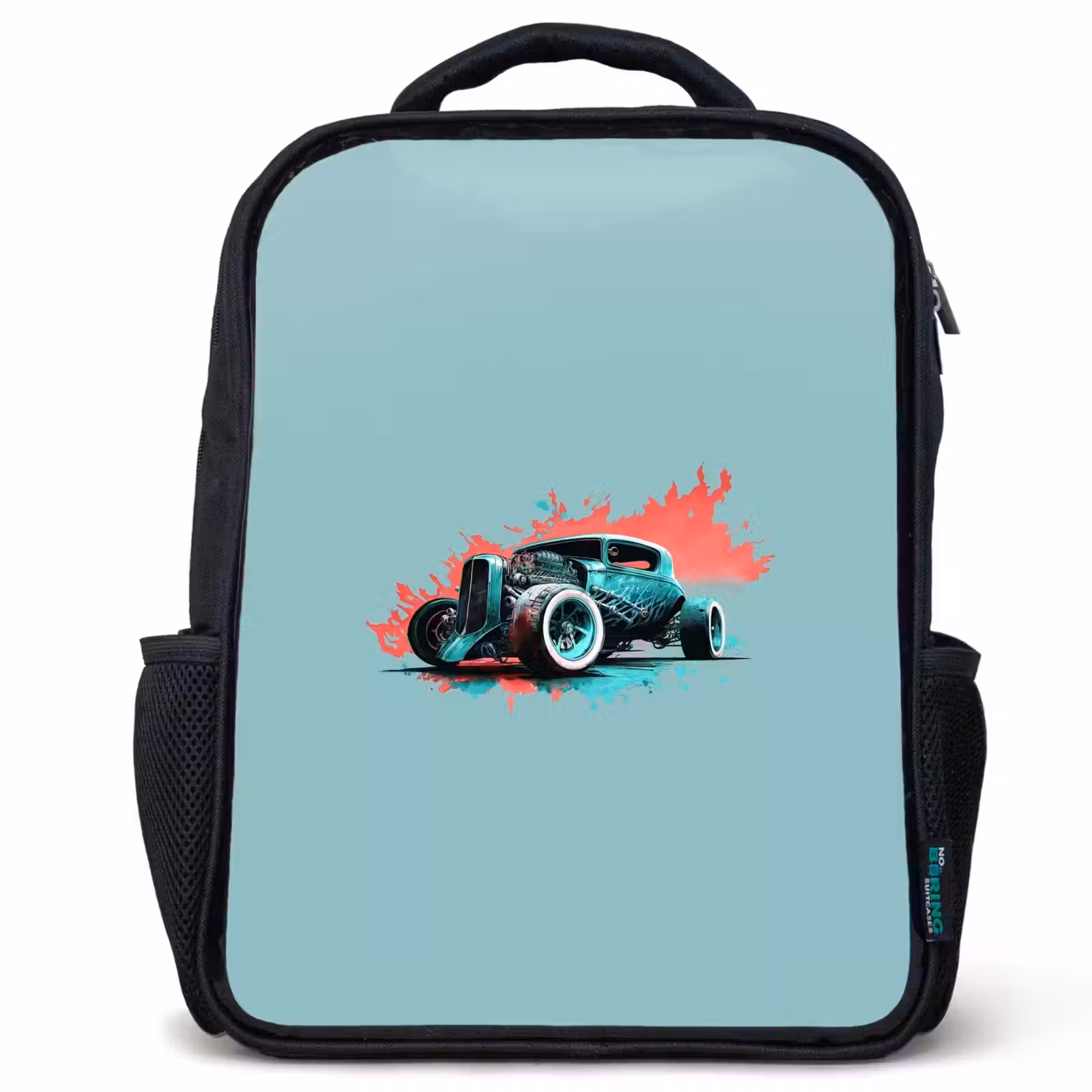 Kinderrucksack - Schwarz - Hotrod türkis — 1