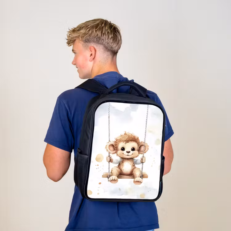 Kinderrucksack - Schwarz - Affe - Tier - Kinder — 3