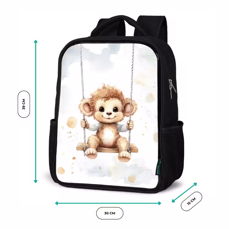 Kinderrucksack - Schwarz - Affe - Tier - Kinder — 6