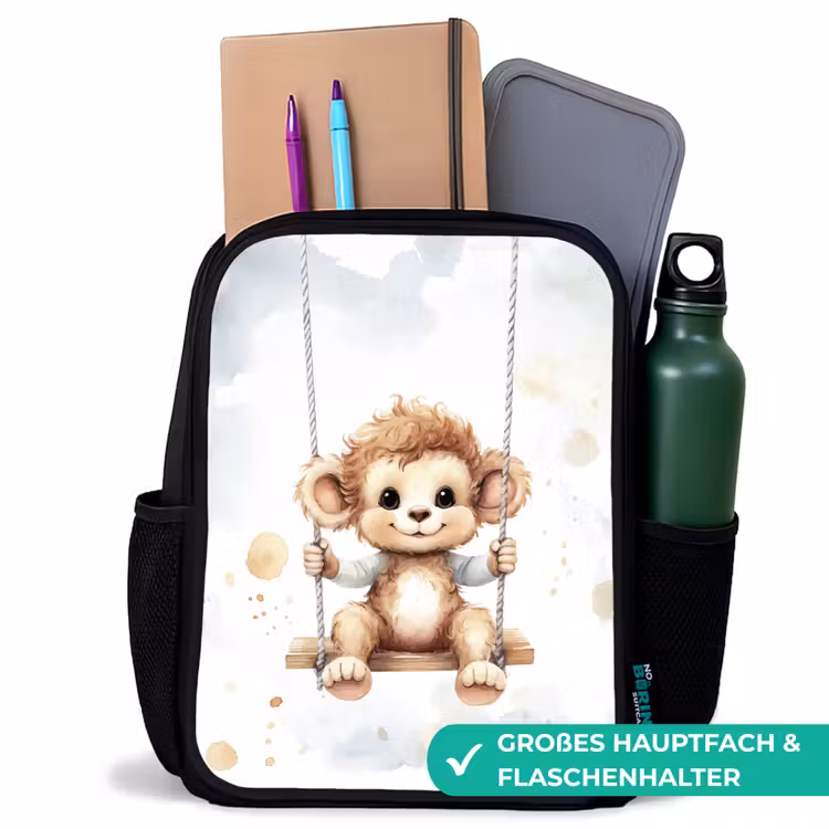 Kinderrucksack - Schwarz - Affe - Tier - Kinder — 8
