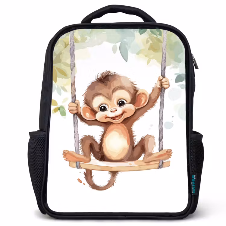 Kinderrucksack - Schwarz - Affe - Tier - Kinder - Dschungel — 1