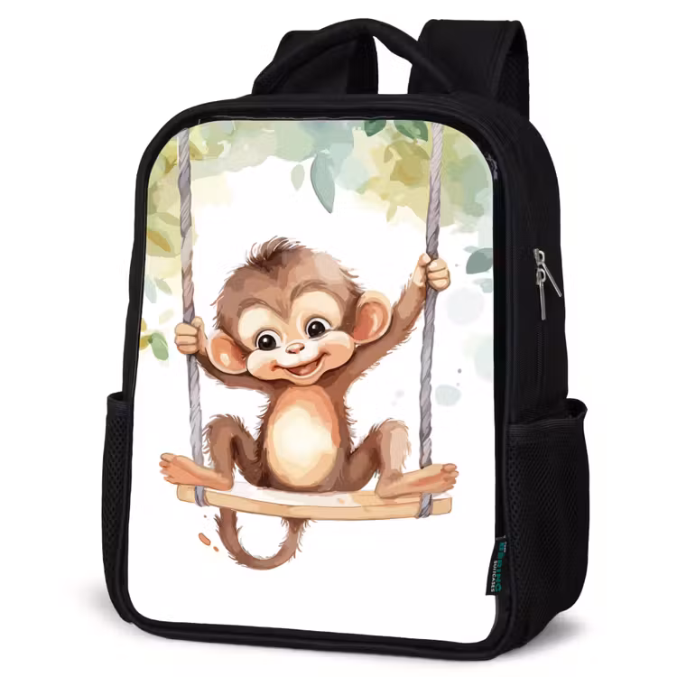 Kinderrucksack - Schwarz - Affe - Tier - Kinder - Dschungel — 4
