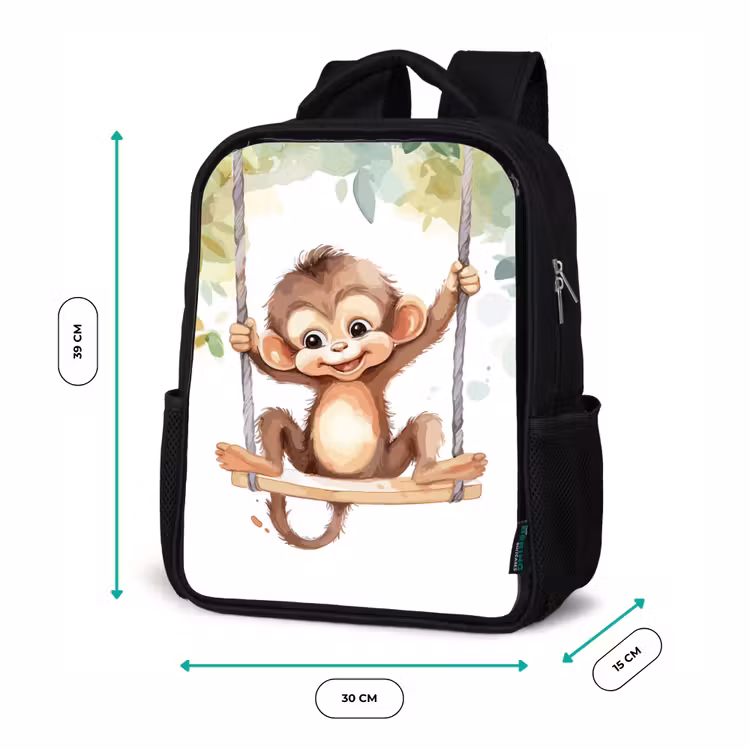 Kinderrucksack - Schwarz - Affe - Tier - Kinder - Dschungel — 6