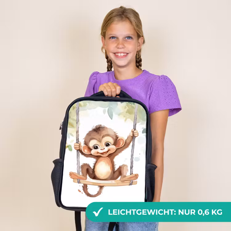 Kinderrucksack - Schwarz - Affe - Tier - Kinder - Dschungel — 7