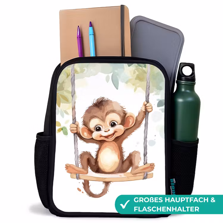 Kinderrucksack - Schwarz - Affe - Tier - Kinder - Dschungel — 8
