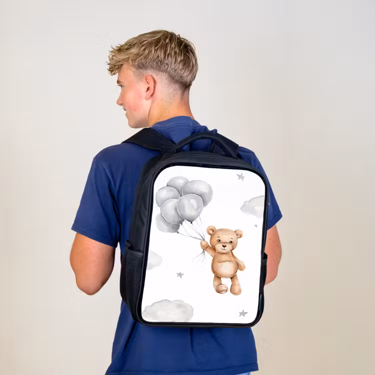 Kinderrucksack - Schwarz - Bär - Luftballon - Sterne - Kinder — 3