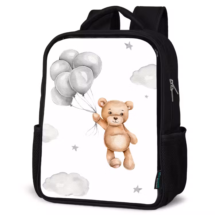 Kinderrucksack - Schwarz - Bär - Luftballon - Sterne - Kinder — 4
