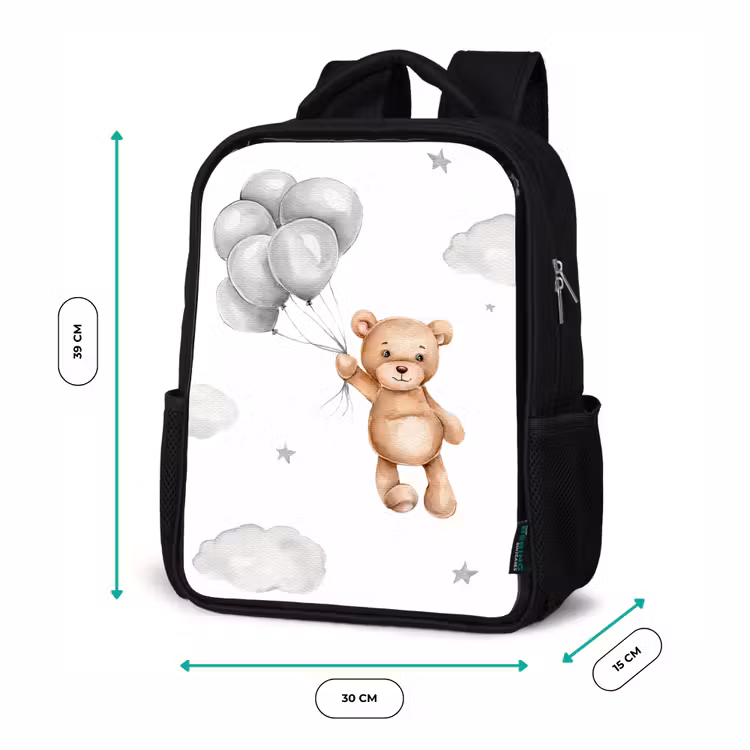 Kinderrucksack - Schwarz - Bär - Luftballon - Sterne - Kinder — 6