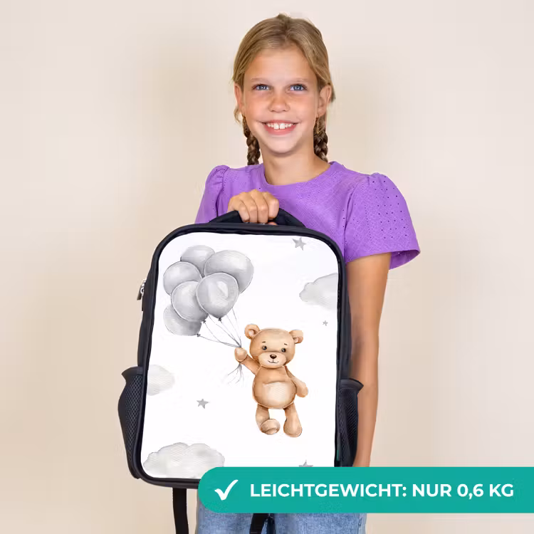 Kinderrucksack - Schwarz - Bär - Luftballon - Sterne - Kinder — 7