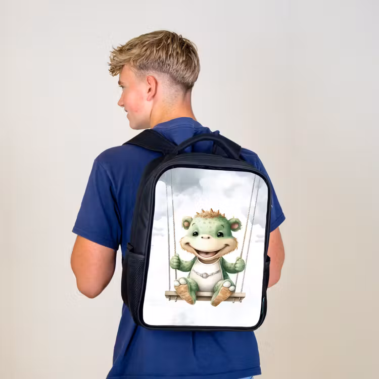 Kinderrucksack - Schwarz - Drache - Tierbaby - Kinder — 3