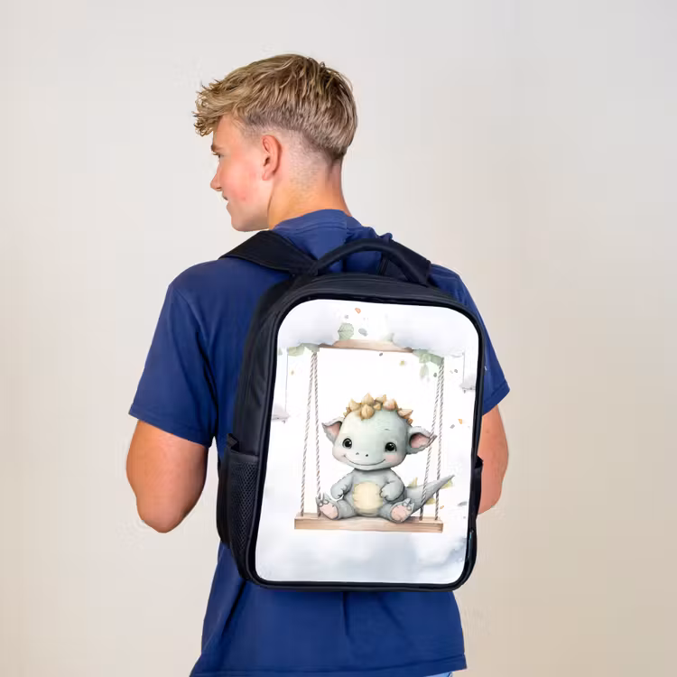 Kinderrucksack - Schwarz - Drache - Tierbaby - Kinder — 3