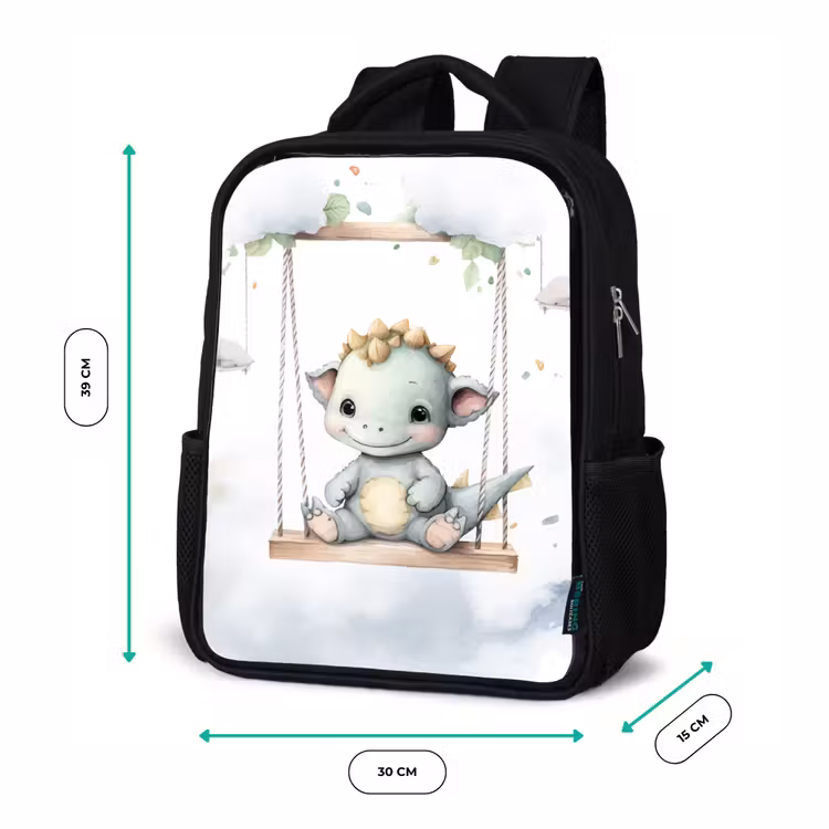 Kinderrucksack - Schwarz - Drache - Tierbaby - Kinder — 6