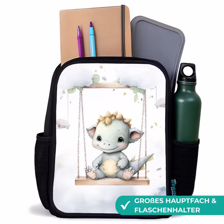 Kinderrucksack - Schwarz - Drache - Tierbaby - Kinder — 8