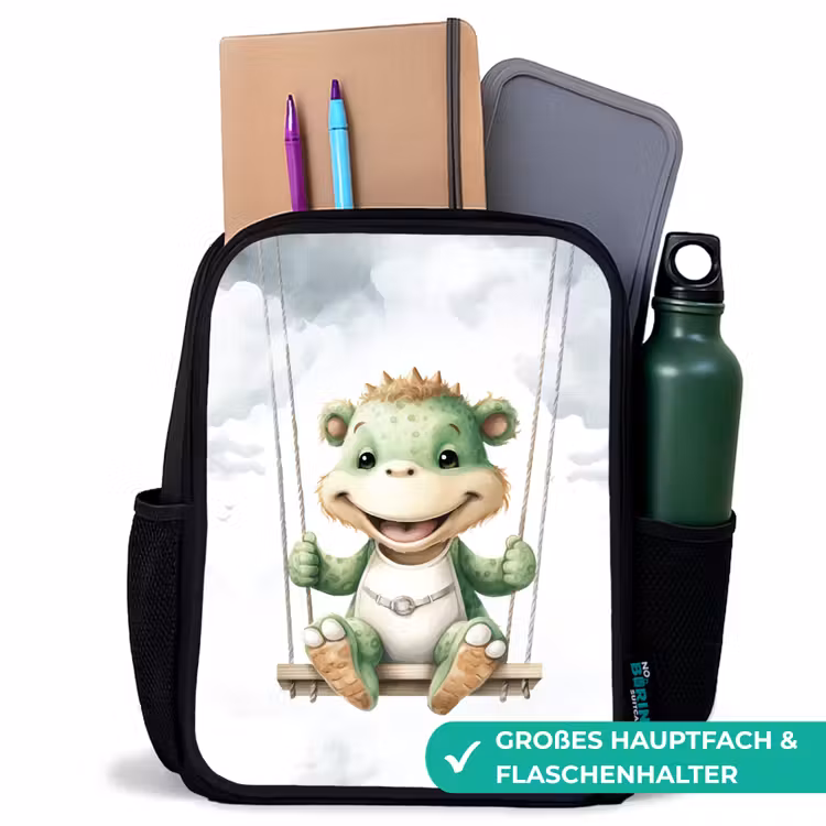 Kinderrucksack - Schwarz - Drache - Tierbaby - Kinder — 8