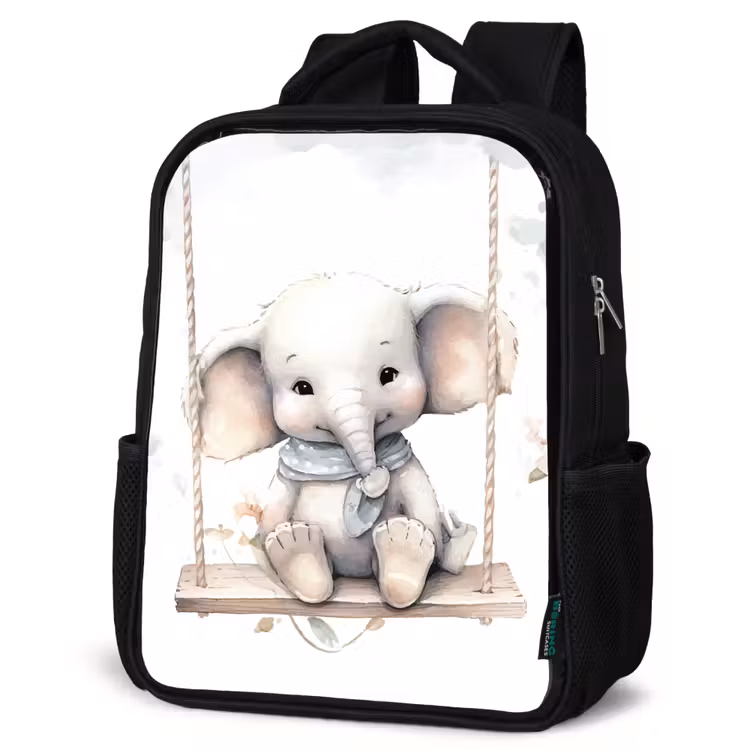 Kinderrucksack - Schwarz - Elefant - Tier - Kinder — 4