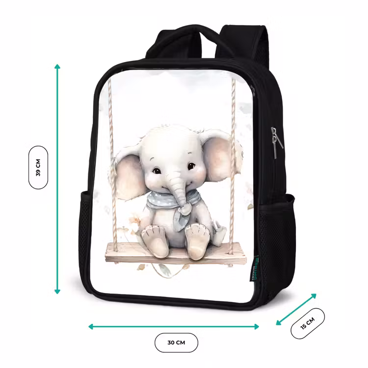 Kinderrucksack - Schwarz - Elefant - Tier - Kinder — 6