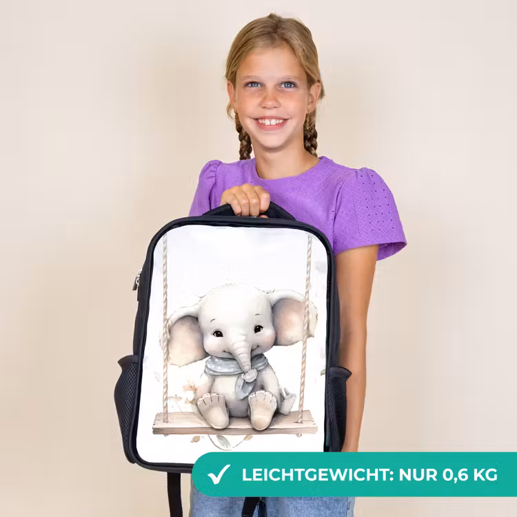 Kinderrucksack - Schwarz - Elefant - Tier - Kinder — 7