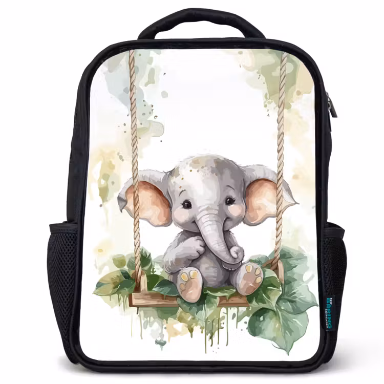 Kinderrucksack - Schwarz - Elefant - Tier - Kinder - Dschungel — 1