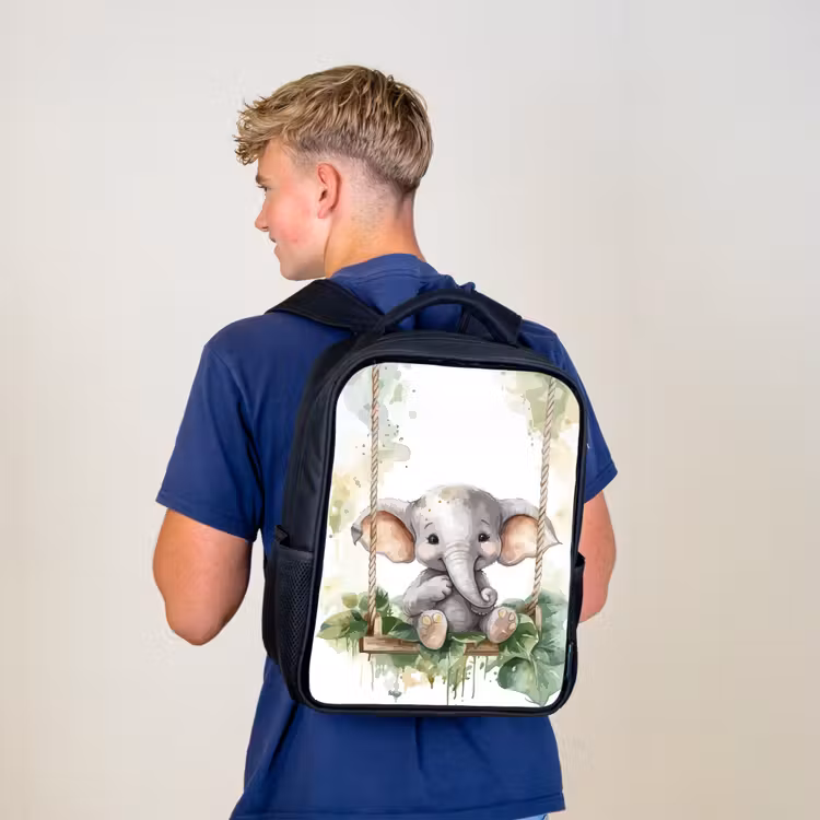 Kinderrucksack - Schwarz - Elefant - Tier - Kinder - Dschungel — 3