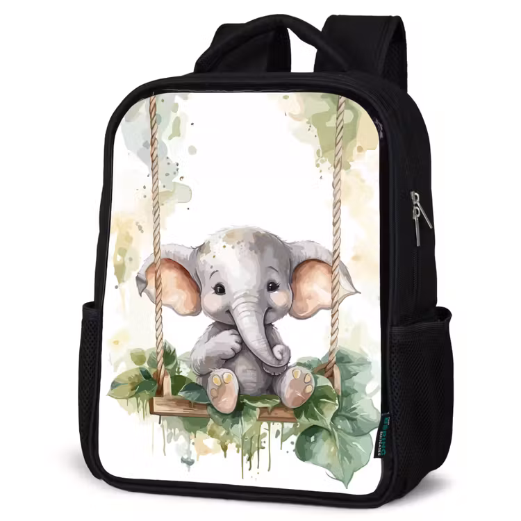 Kinderrucksack - Schwarz - Elefant - Tier - Kinder - Dschungel — 4