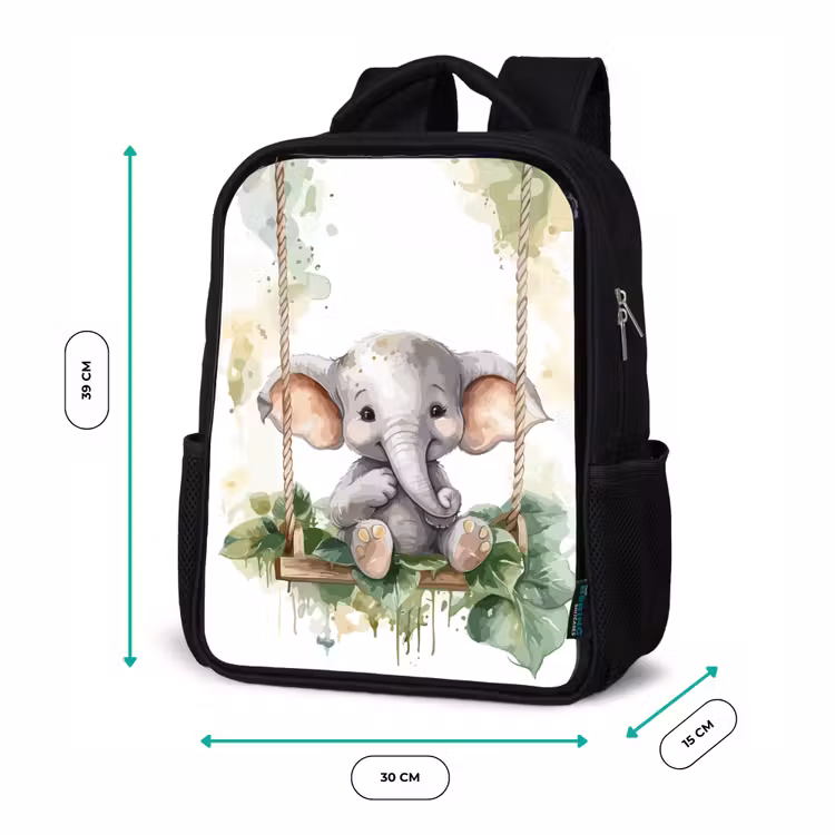 Kinderrucksack - Schwarz - Elefant - Tier - Kinder - Dschungel — 6
