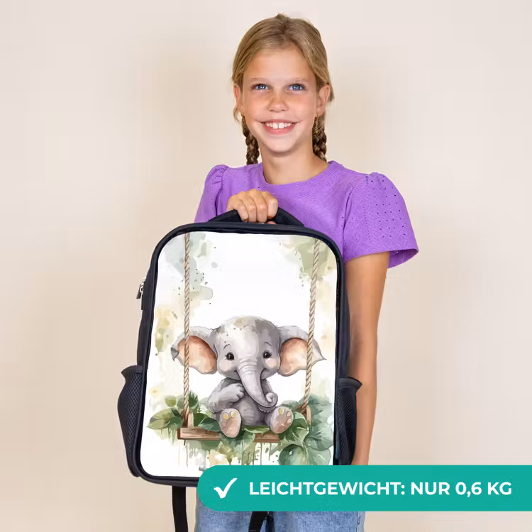 Kinderrucksack - Schwarz - Elefant - Tier - Kinder - Dschungel — 7