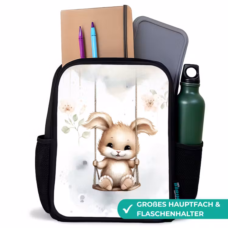 Kinderrucksack - Schwarz - Kaninchen - Babytier - Kinder — 8