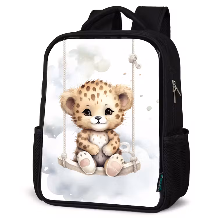 Kinderrucksack - Schwarz - Leopard - Tier - Kinder — 4