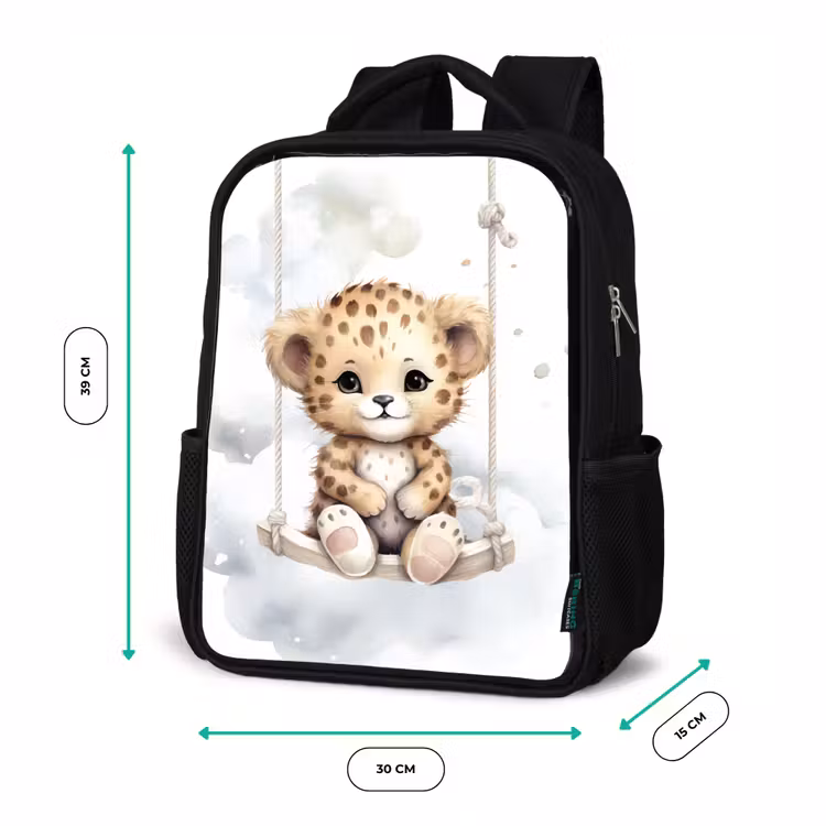 Kinderrucksack - Schwarz - Leopard - Tier - Kinder — 6