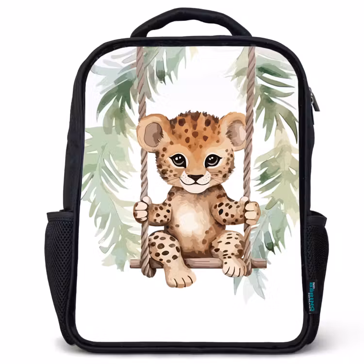 Kinderrucksack - Schwarz - Leopard - Tier - Kinder - Dschungel — 1
