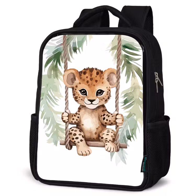 Kinderrucksack - Schwarz - Leopard - Tier - Kinder - Dschungel — 4
