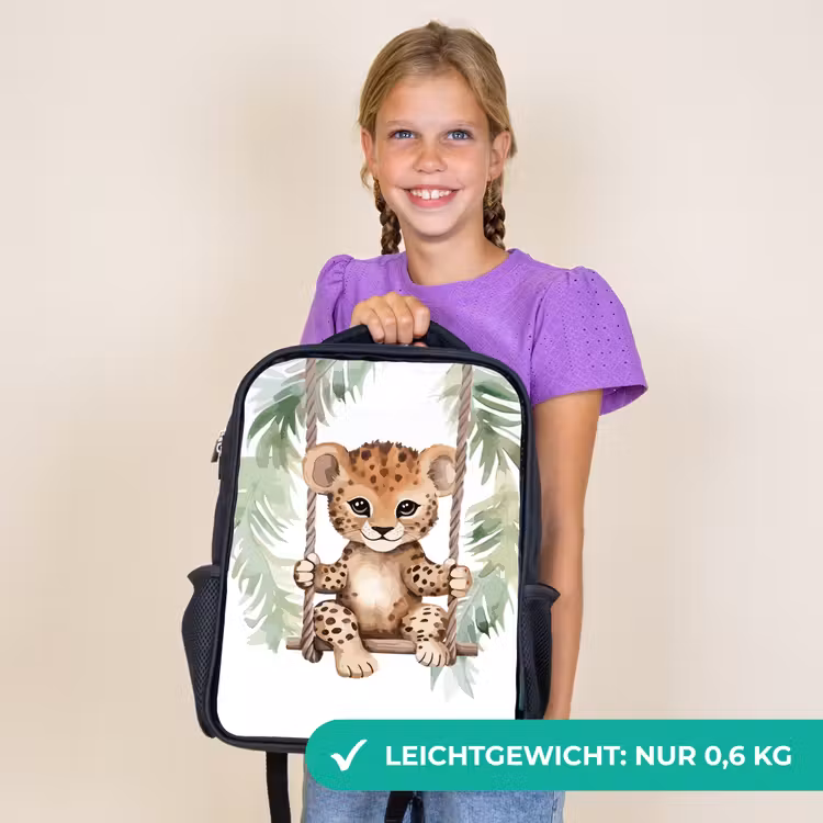 Kinderrucksack - Schwarz - Leopard - Tier - Kinder - Dschungel — 7