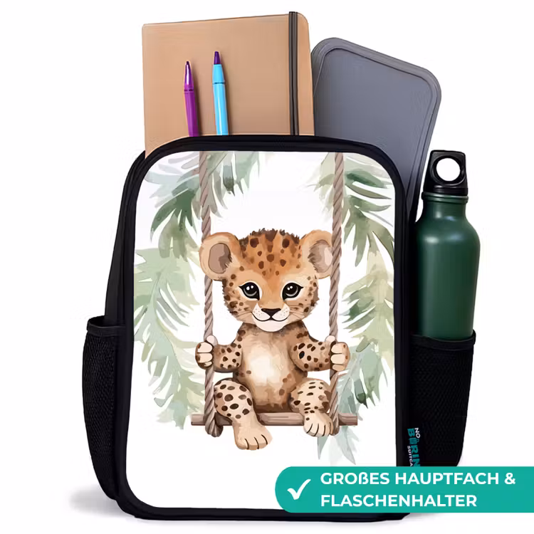 Kinderrucksack - Schwarz - Leopard - Tier - Kinder - Dschungel — 8