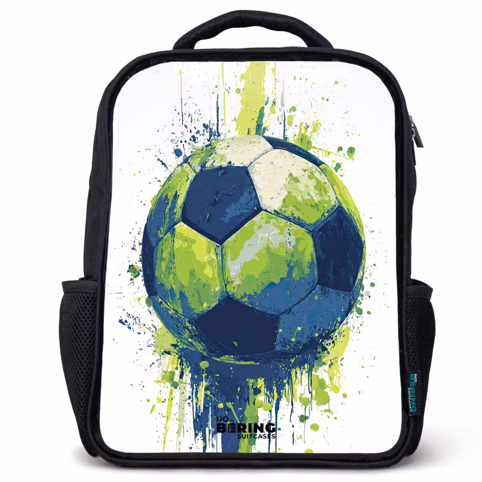 Kinderrucksack - Schwarz - Fußball - Farbe - Grün - Blau — 1